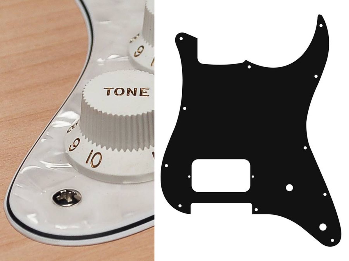 Boston ST-444-PW pickguard, Stallion, H, 2 pot holes, 4 ply, pearl white