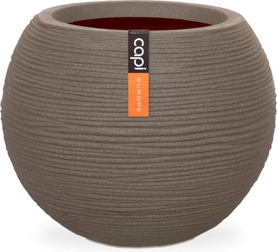 Vaas bol Rib NL 40 x 32 warm taupe