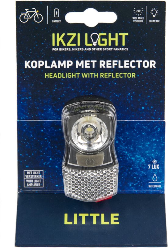 Ikzilight Koplamp - Compact LED - Chroom - Met Bracket - Inclusief Batterijen — afbeelding 4