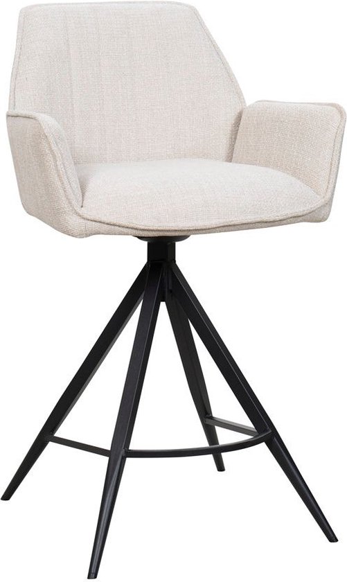 Giga Meubel Chaise de Bar Noa - Beige - Métal/Tissu - Hauteur barre