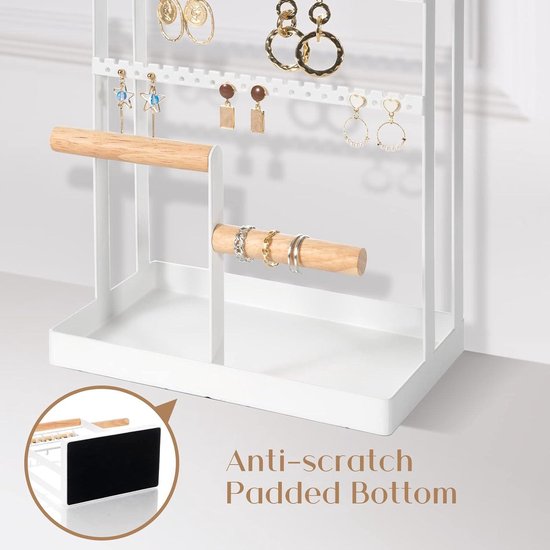 Amosfun Sieradendoosje van glas, bordenhouder met ringen, cosmetica-organizer, glazen houder voor sieraden, met deksel en deksel, vitrine