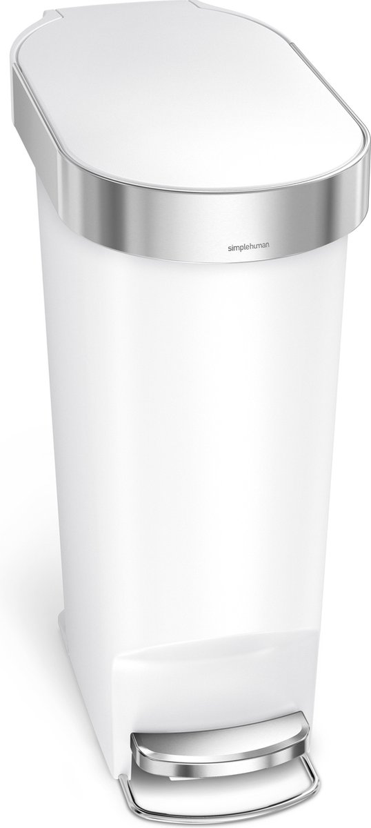 Goedkoopste Simplehuman - Prullenbak Slim 40 Liter - Wit - Kunststof