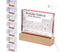 Periodiek Systeem - Periodiek systeem met Elementen - Chemie - Licht - Acryl Periodiek Systeem - Met Echte Elementen - Om te leren - Decoratie - Display
