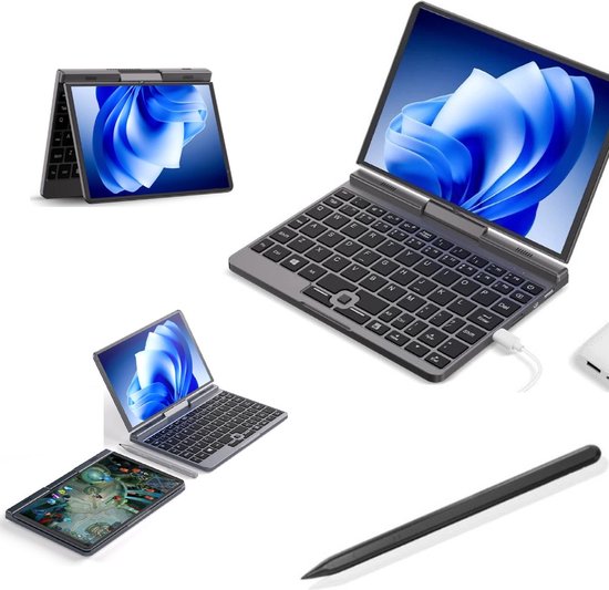 Elementkey Artpixel Mini V2 - 2 in 1 Mini Laptop - TouchScreen Tablet - N150 - 8 Inch - WiFi 6 - 12GB Ram DDR5 - 512GB SSD + Actieve Stylus Pen met Drukpunten - ElementKey - Hoofdafbeelding