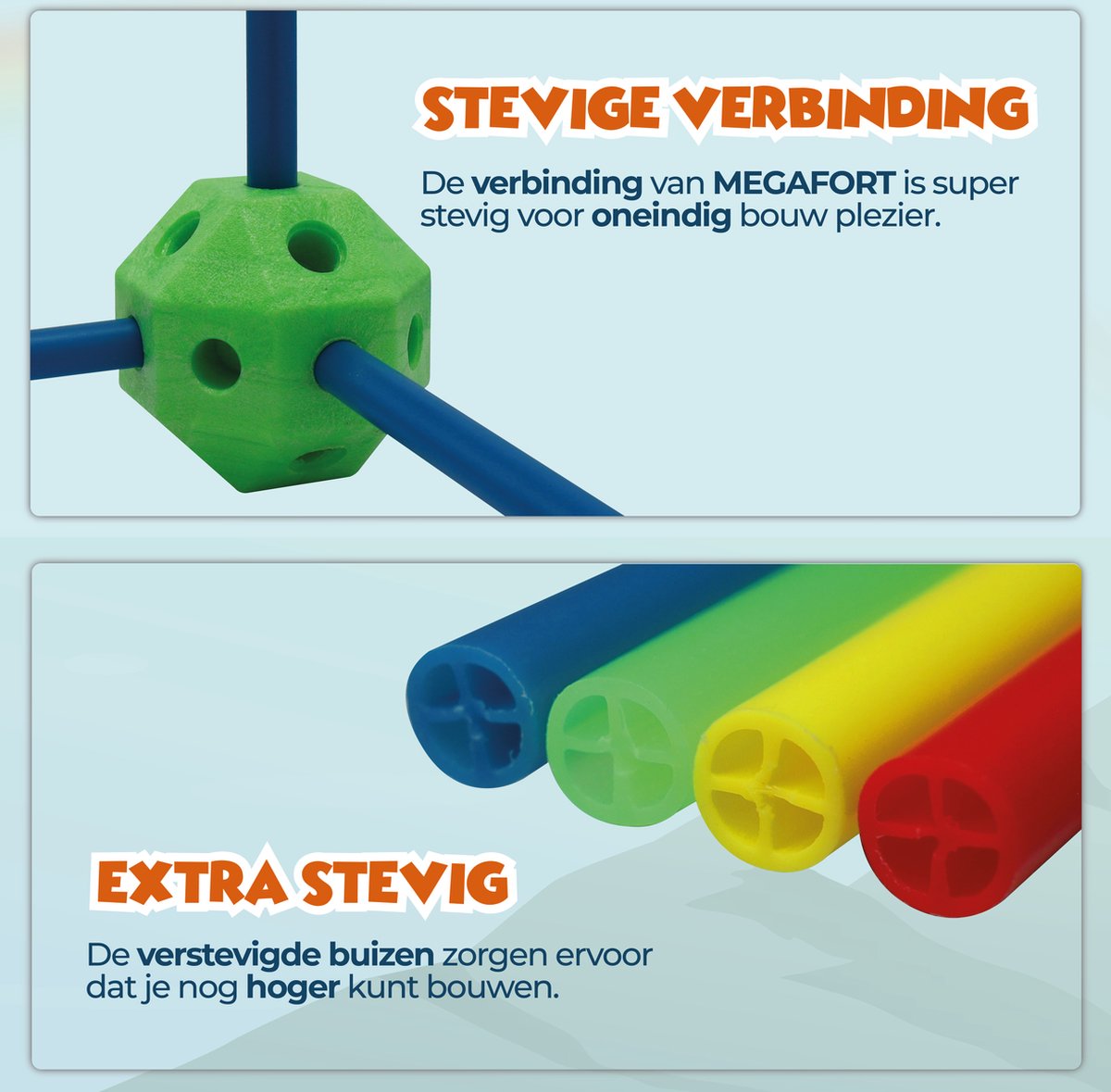 MEGAFORT Fort Bouwpakket Glow in the Dark - Hut & Fort Bouwen - 120 Delen, Stokken 42,5 cm - Speeltent - Speelgoed 4 Jaar - Montessori Speelgoed — afbeelding 3