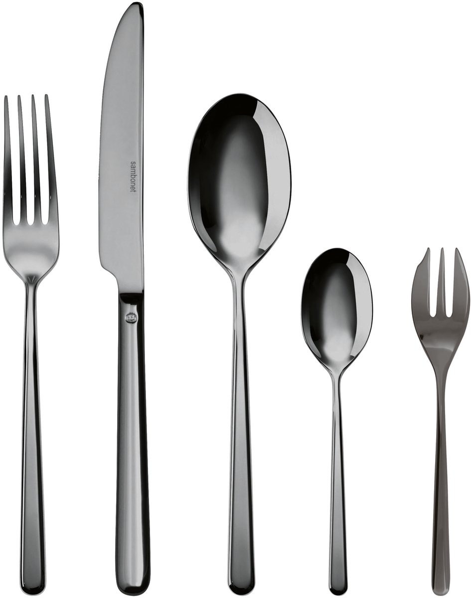 Sambonet Bestekset Linear - Zwart - 30 delig / 6 personen