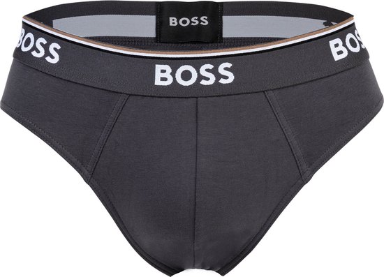 Donkergrijze BOSS slip met brede tailleband met logo