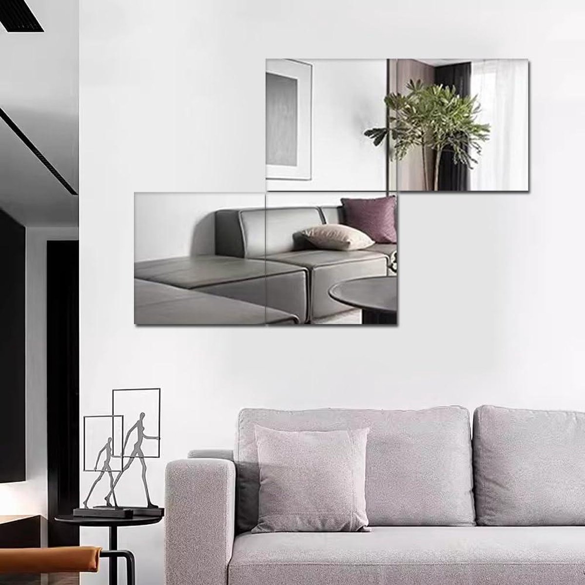 Lokiiz 10/16 stuks acryl spiegels stickers voor muren, HD spiegel doe-het-zelf tegels, niet-glas onbreekbare wandspiegels, Stick On Spiegel Make-up Thuis Workout Gym Hal Zelfklevend