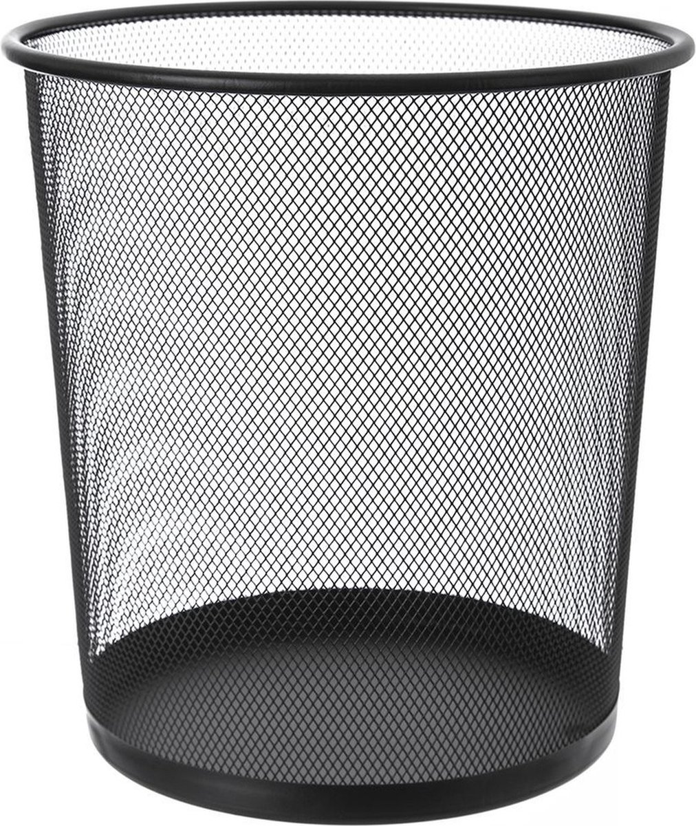 Goedkoopste Papierbak Metaal Zwart 26x28 cm - Papiermand - Prullenbak - Afvalmand - Afvalemmer - Prullenmand voor Onder Bureau