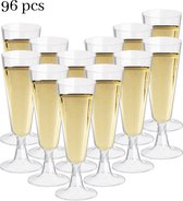 OTIX Kunststof Champagne Glazen - Herbruikbaar - 96 stuks - 150ml - Transparant - Kunststof - MERIDIAN