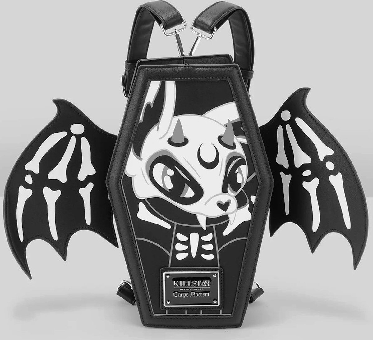 Gothic Rugzak - Doodskist Vleermuis Skelet met Vleugels