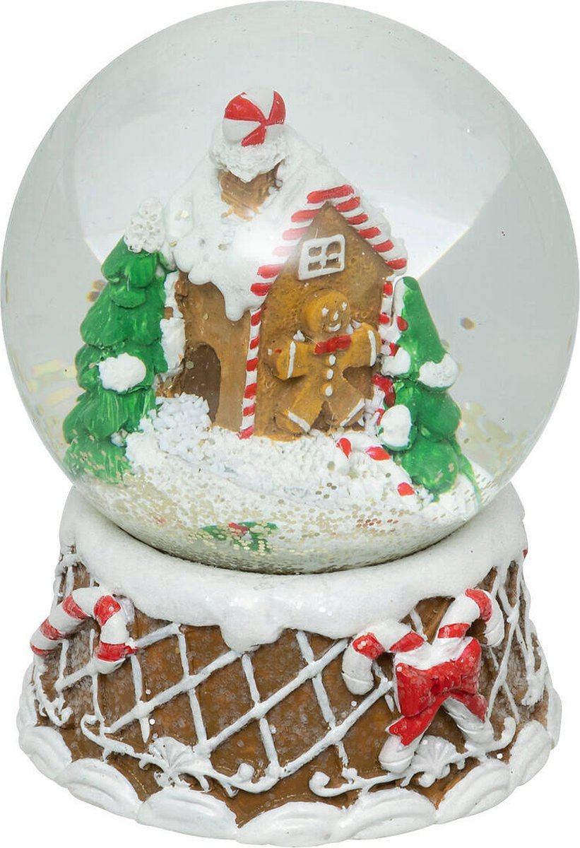 Glazen sneeuwbol met een kerstthema, Ø 8 cm