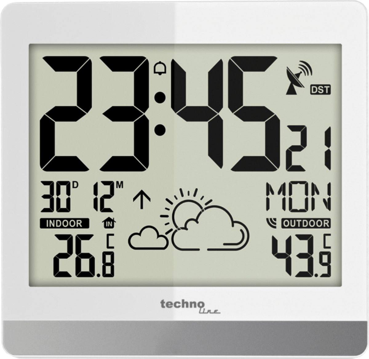 Weerstation - Inclusief Buitensensor - Weersvoorspelling - Wekker functie - Radio gestuurde klok - Datum - Technoline WS 8119
