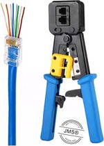 JMS® Professionele UTP Tang / Netwerk Krimptang Met Ratel Voor RJ45 Connectoren Met Doorsteekmontage, RJ45 Connectoren EZ Type JMS-EZTOOL