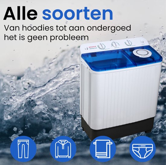 Brock XXL camping wasmachine - Dubbele trommel - 7,8Kg was en 6,0Kg centrifuge capaciteit van Brock Electronics — afbeelding 3