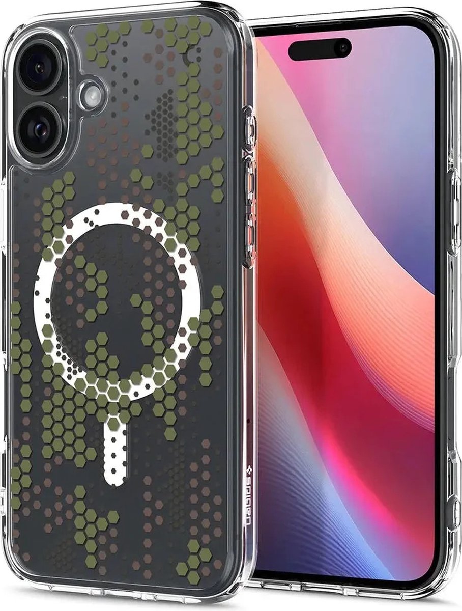 Spigen Geschikt voor Apple iPhone 16 - Geschikt voor Mag - Back Cover Hoesje - Digital Camo