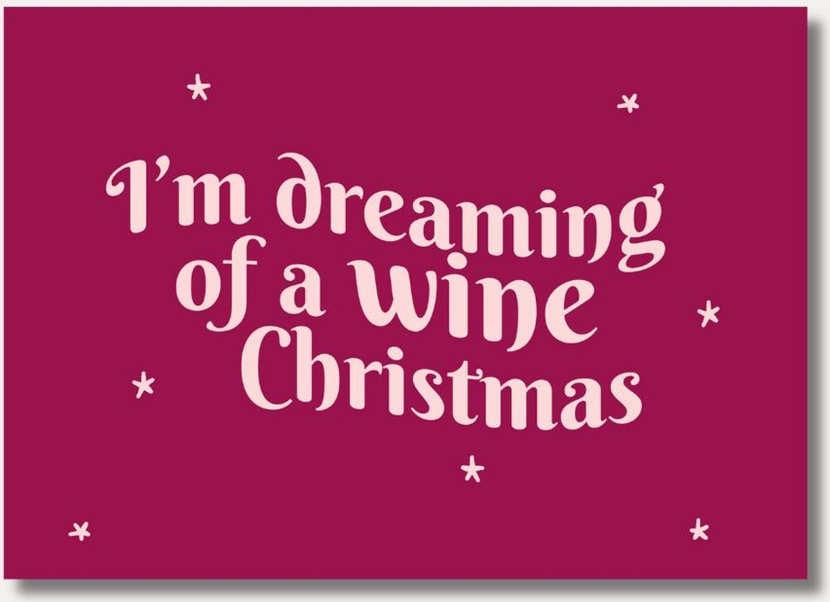 Kerstkaart - Im dreaming of a wine christmas (10 stuks)
