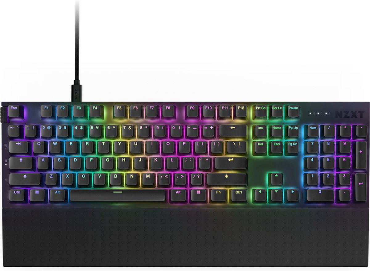 NZXT Function 2 Black - Toetsenbord Gaming - Bedraad - PBT - NZXT Swift Optical - Qwerty, US layout - ANSI - Zwart