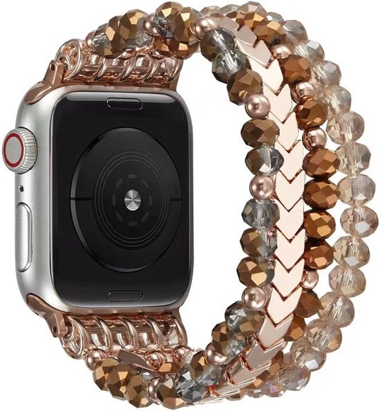 Bracelet de Perles de style Boho pour Apple Watch Band série 10 42 mm/41 mm/40 mm/38 mm – Flèche marron – Bande élastique extensible faite à la main Mode femme pour remplacement de bracelet iWatch