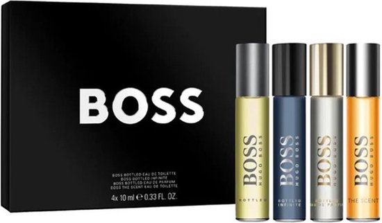 Foto: Hugo boss travel exclusive giftset bottled 10 ml eau de toilette bottled infinite 10 ml eau de parfum bottled 10 ml eau de parfum bottled 10 ml pure parfum cadeauset voor heren