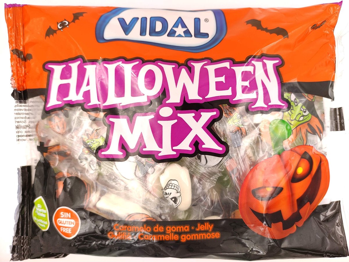 Vidal Halloween mix - 10x 40 gram - Griezel snoep - Uitdeelzakjes - Glutenvrij - Decoratie