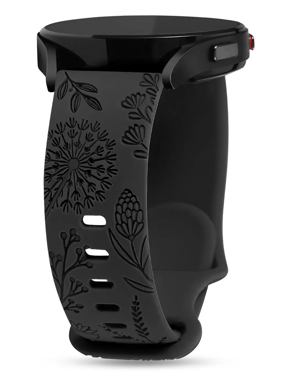 Dandelion Bloemen Gegraveerde Band - Geschikt voor Samsung Galaxy Watch 7-6-5-4 - Silicone Strap voor Vrouwen, Schattige en Fancy Horlogeband | Vervangende Horlogeband, Modeband voor Smartwatch