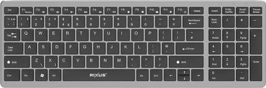 Foto: Rixus rxwk02 bluetooth keyboard universal ultra slim qwerty oplaadbaar compact design zilver