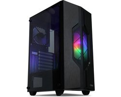 i-box Cetus 908 Gaming Midi Tower – ATX Behuizing – Zijvenster – Inclusief Multicolor LED Fan – USB 3.0 – Zwart