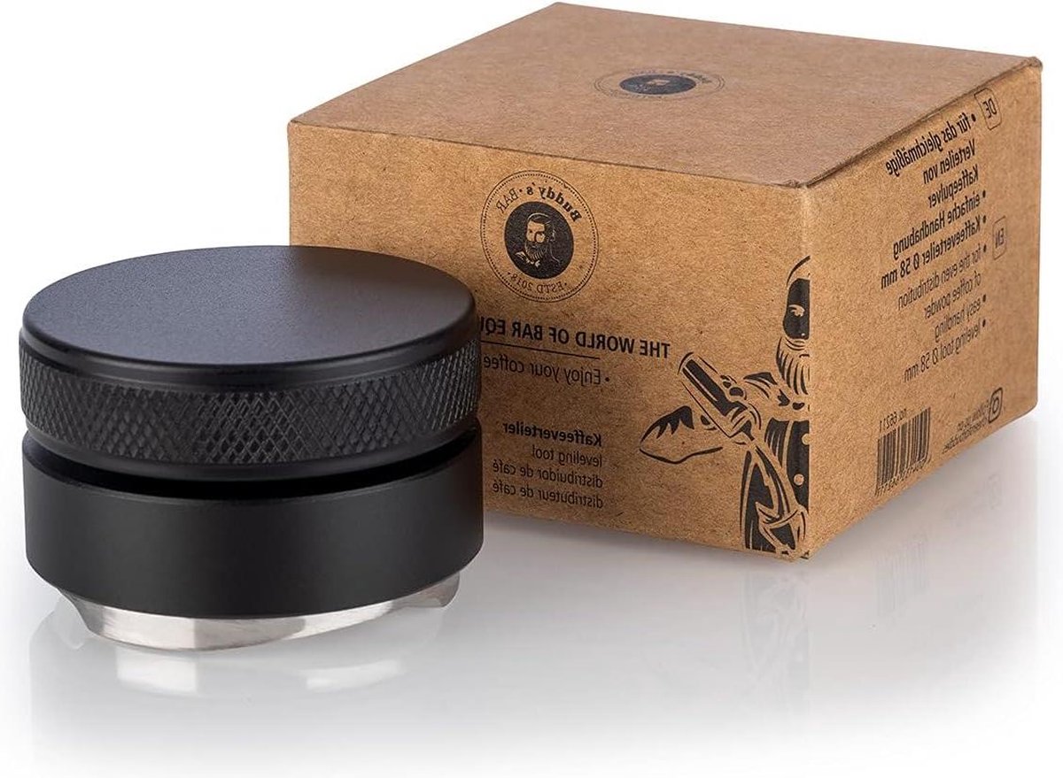 Koffieverdeler Ø 51 mm - Basis H: 35 cm - Nivelleringsgereedschap van roestvrij staal - Barista-accessoires voor 51 mm zeefhouder