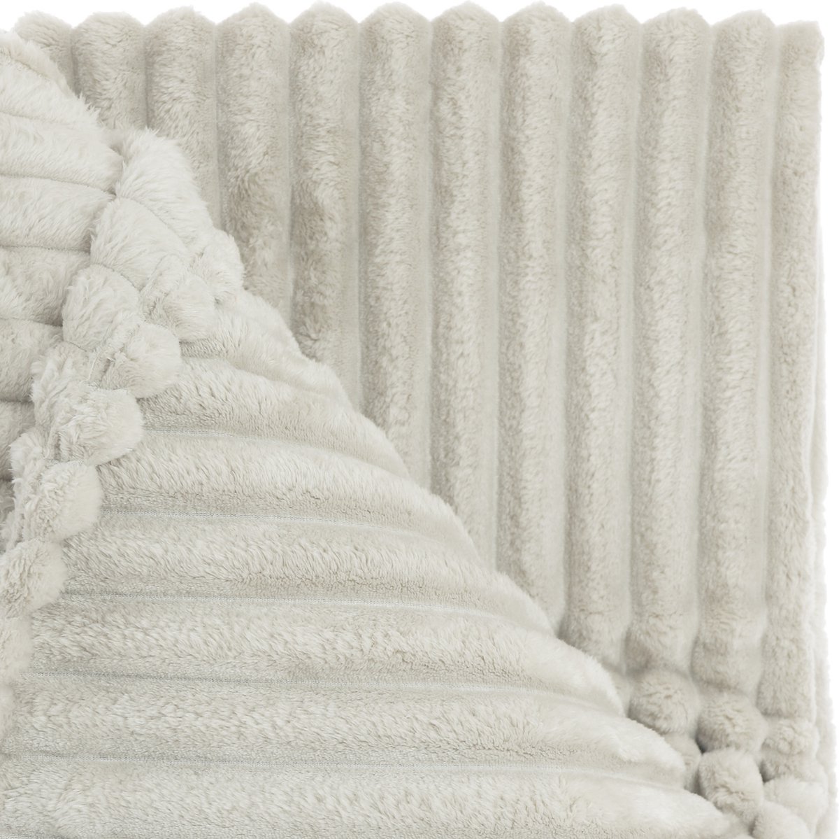 Unique Living Plaid Lex - Polyester - Grijs - 150x200 cm - Chateau Grey - Brede Rib