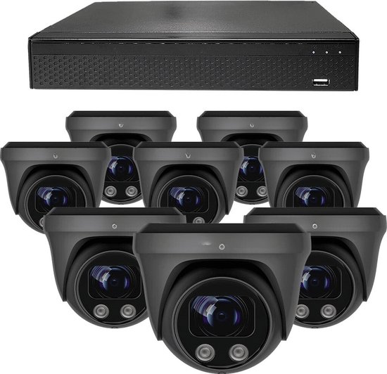 Beveiligingscamera Set - 8x PRO Dome Camera - UltraHD 4K - Sony 8MP ...