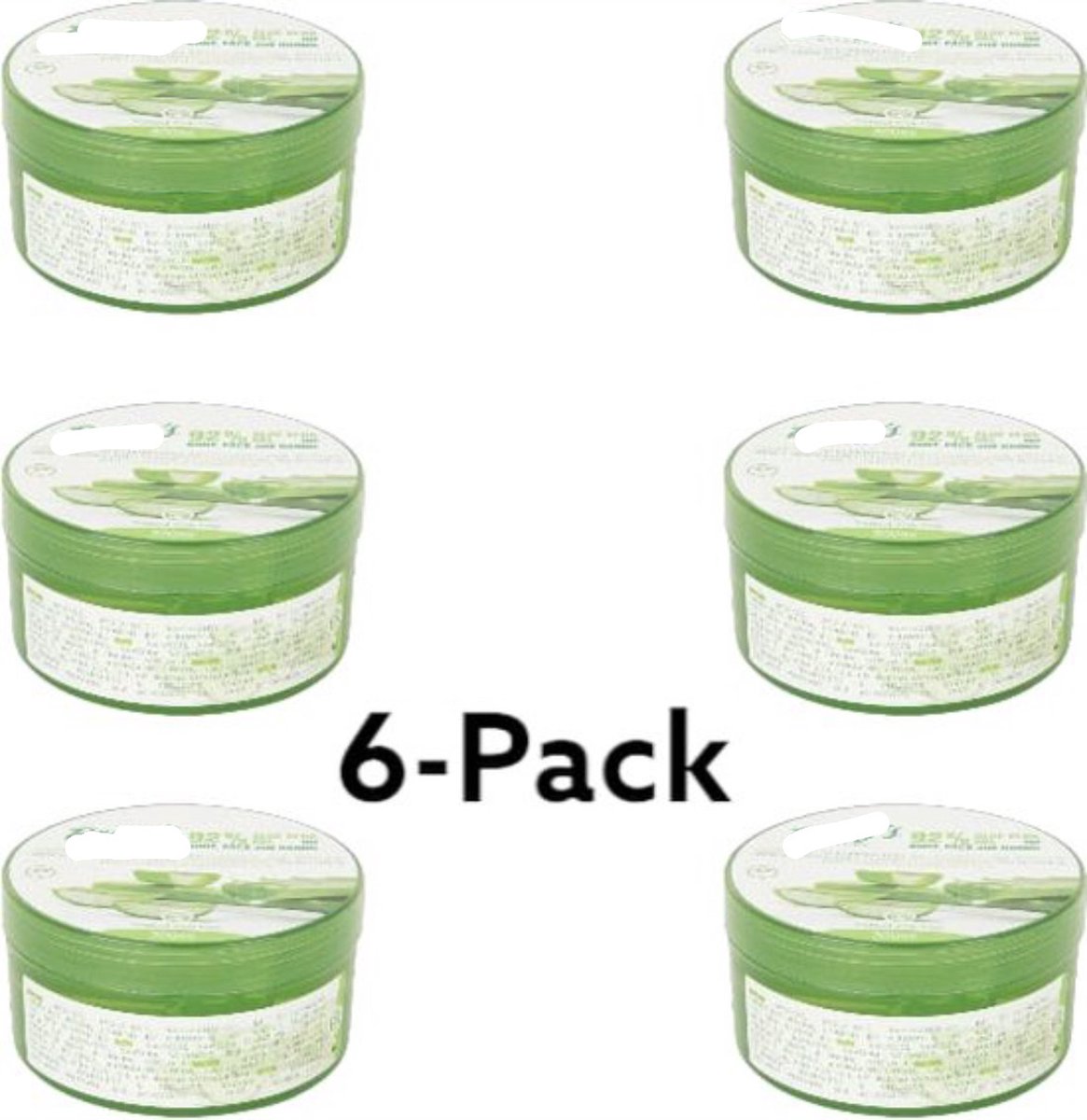 Goedkoopste Aloe Vera Gel 92 - 6 X 300ML - Verzorgende Hydraterende Gel - Voor het hele lichaam en haar - Voordeelverpakking