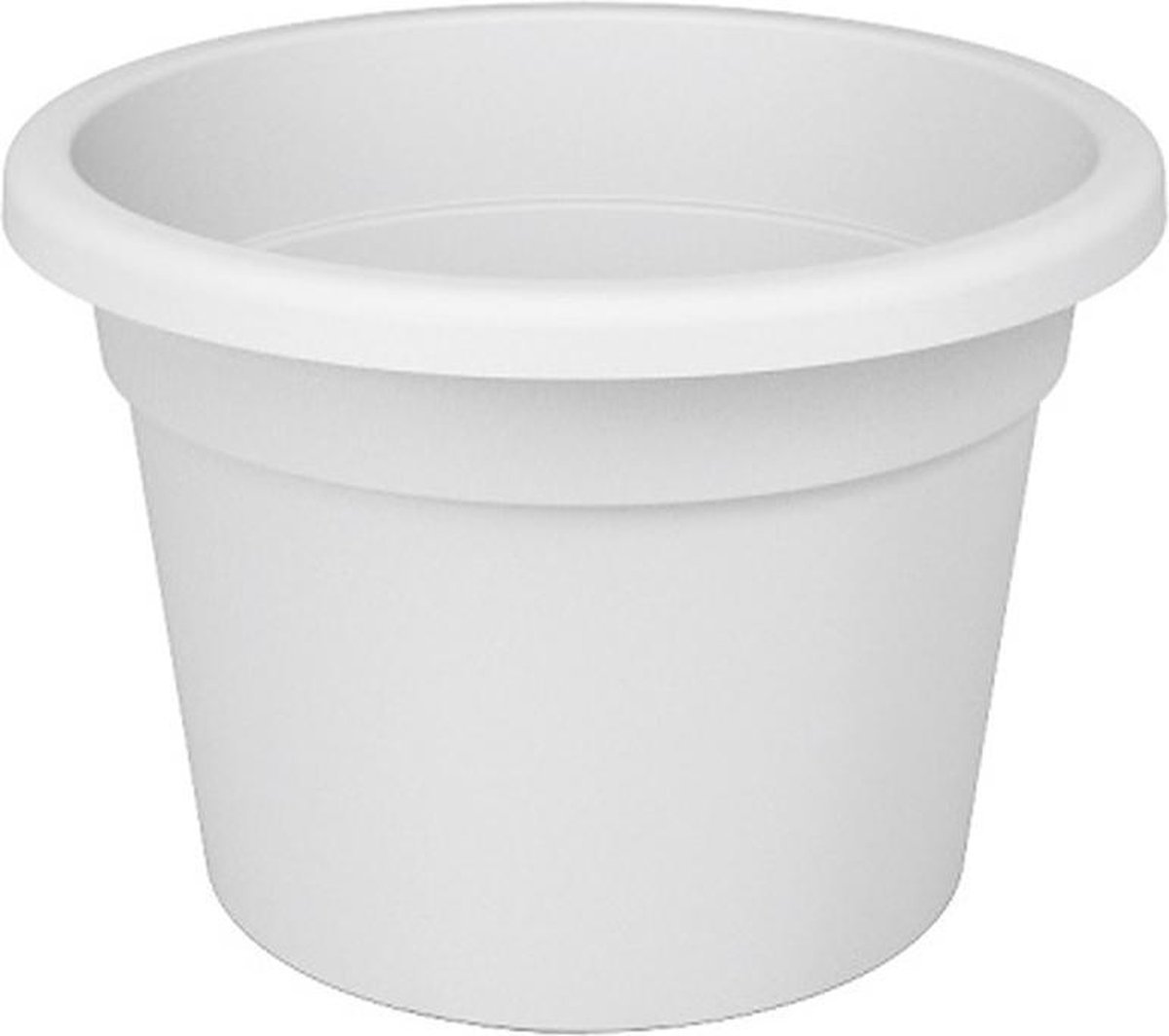 Bloempot Rond Premium 25cm + Bodemgaten WIT Nicoli / 2 STUKS ! /