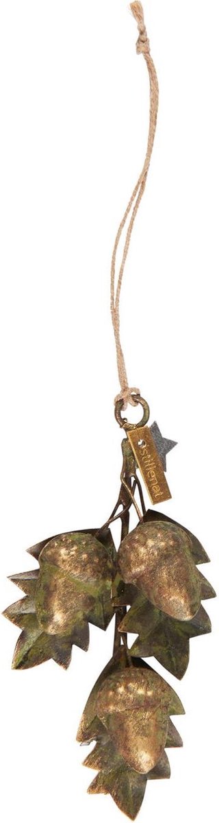 IB Laursen - ornament met 3 eikels in koperkleur - handgemaakt - kersthanger Handgemaakte koperkleurige kersthanger met 3 eikels van IB Laursen.