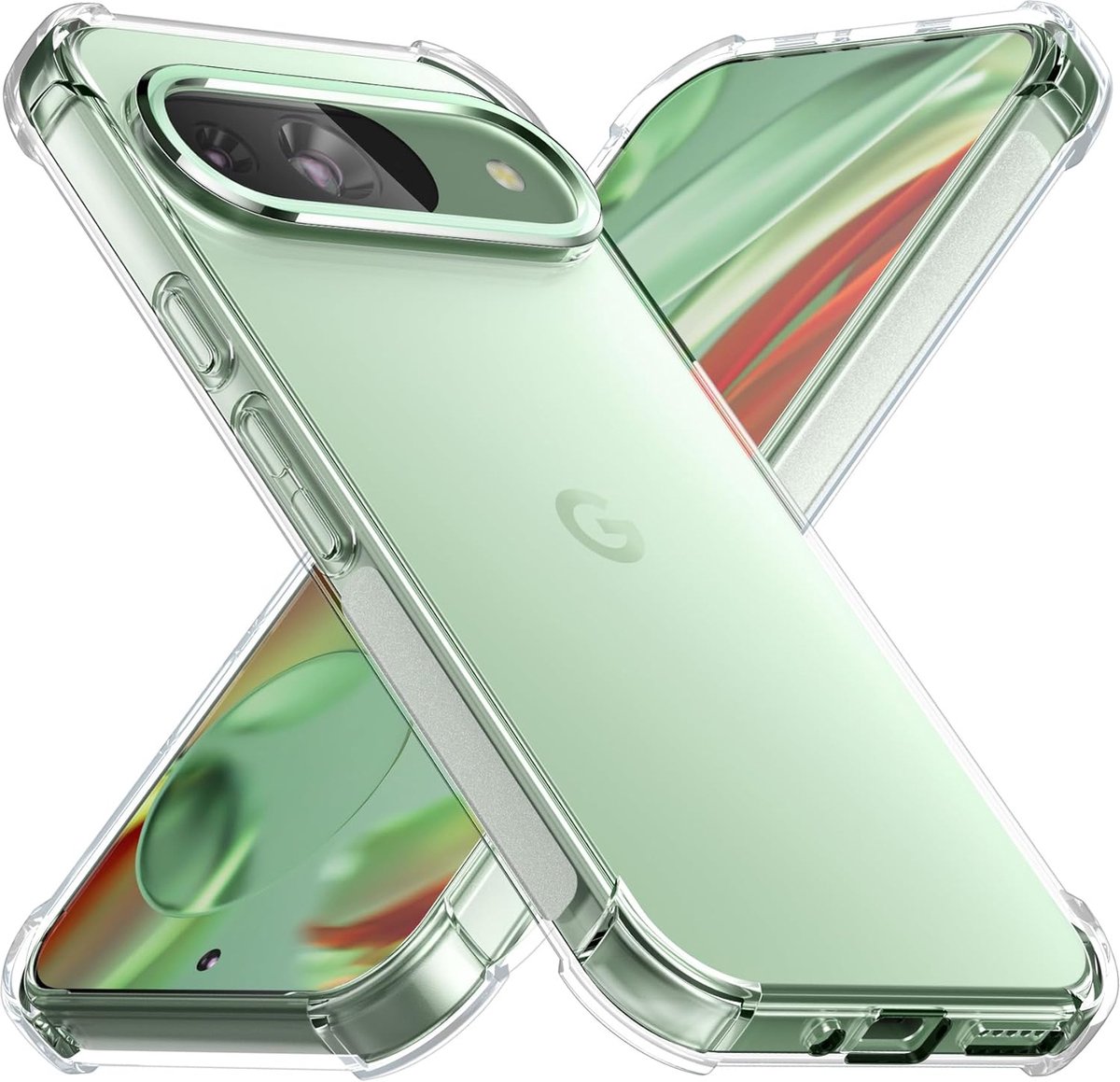 AziLine Shockproof Case Geschikt voor Google Pixel 9 - Transparante Luxe Pixel 9 Bescherming Hoesje - Maximaal Stevig en Premium Kwaliteit geschikt voor Google Pixel 9