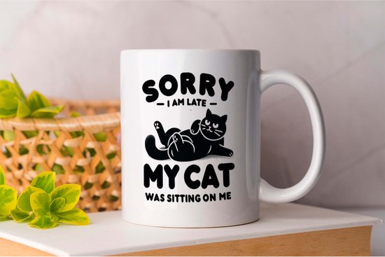 Mug Désolé, je suis en retard mon chat - Cats - Cadeau - Cadeau - CatLovers - Meow - KittyLove - Chats - Amoureux des chats - Chaton Amour - Prrrfect