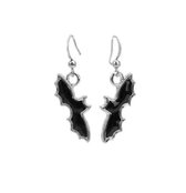 Plux Fashion Vleermuis Oorbellen - Zilver - 4cm - Metaal - Heren - Dames - Sieraden - Zilveren Oorbellen - Oorhangers - HipHop oorbellen - Sieraden Cadeau - Luxe Style - Duurzame Kwaliteit - Halloween - Oktoberfeest - Halloween kostuum
