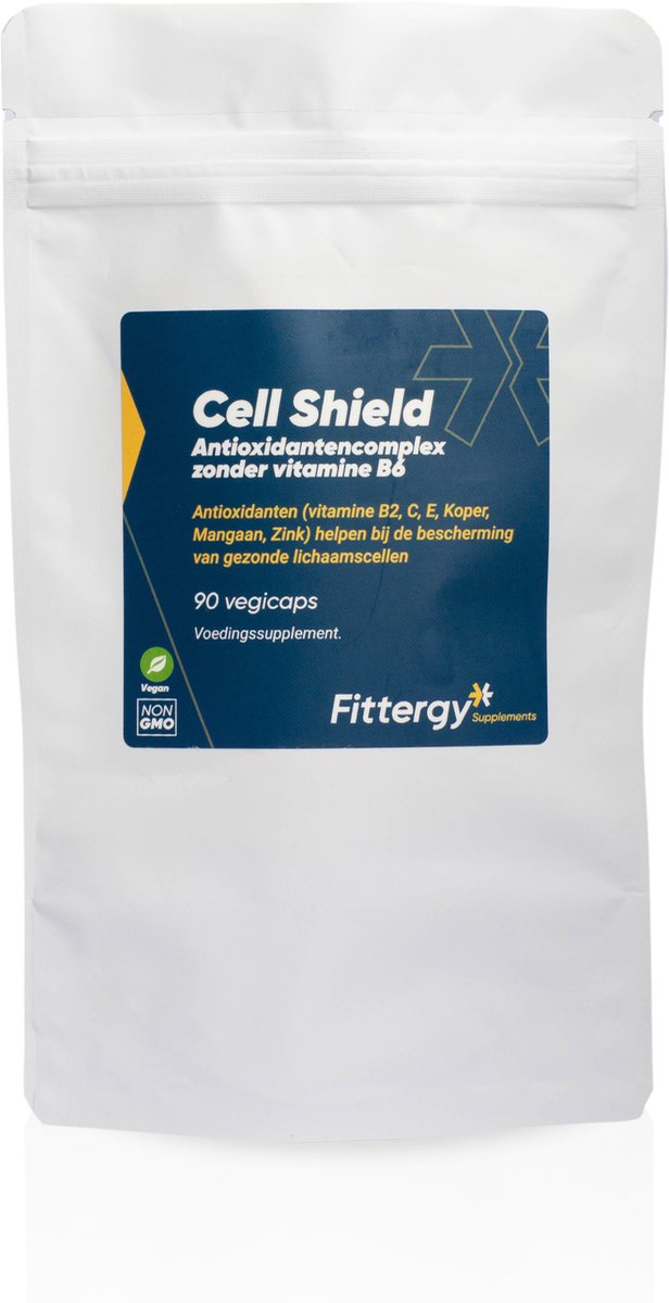 Goedkoopste Fittergy Supplements - Cell Shield - Antioxidantencomplex zonder vitamine B6 pouche - 90 capsules - 1 vitamine B2, C, E, koper, mangaan, zink - Anti-oxidanten - vegan - voedingssupplement