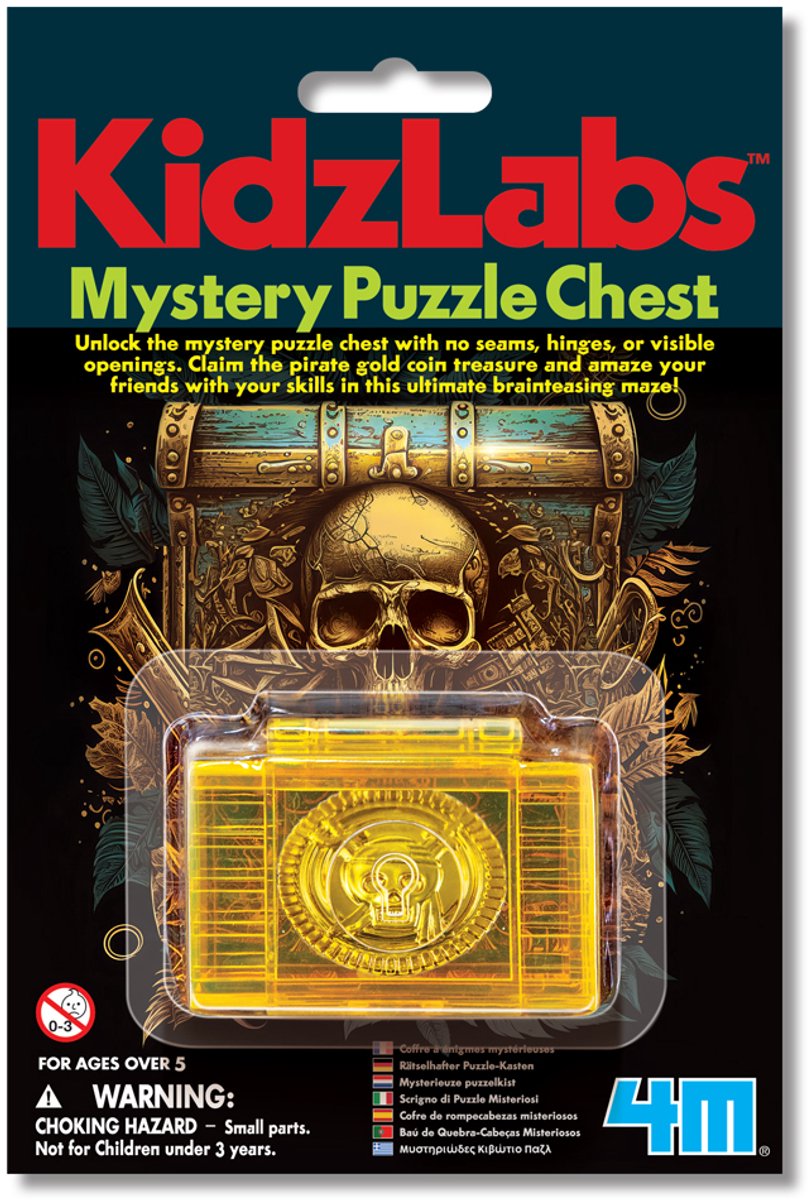 4M iq puzzel - kraak de geheime schatkist - wetenschap en spel - breinbrekers - kidzlabs - 5+ afbeelding