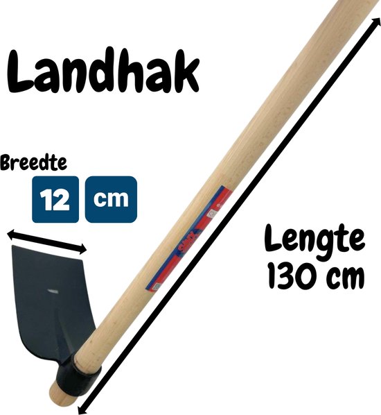 Synx Tools Landhak 12cm Handhak met steel 130cm - Gesmeed - Tuinhak - Hak Tuingereedschap - Onkruidhak - Handschoffel met steel essenhouten van Synx Tools — afbeelding 3