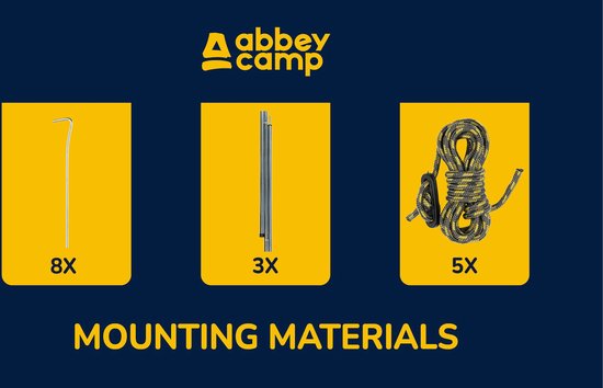 Abbey Camp Windscherm Polyester - 3 Meter - Grijs