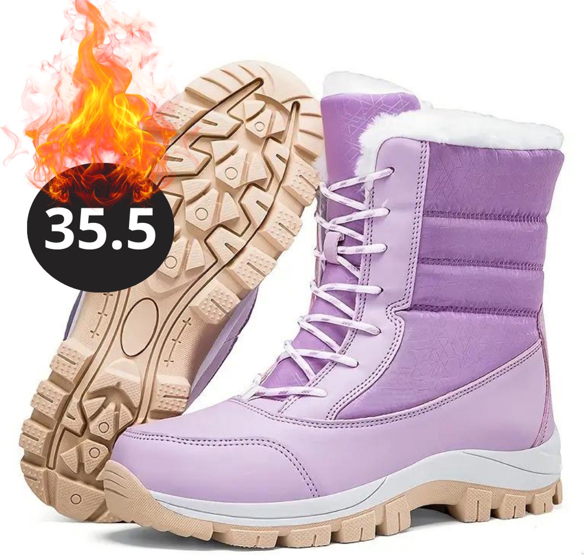 Bovista Snowboots Sneeuwschoenen Sneeuwboots Dames Wintersport Ski Skischoenen Paars 35.5 Laarzen