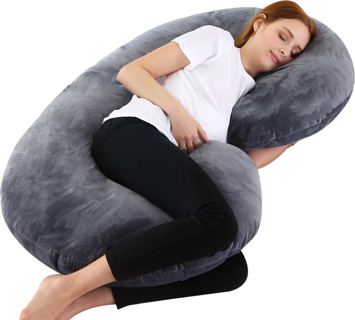 Goedkoopste CALIYO Zwangerschapskussen C-vorm - Zijslaapkussen XL - Lichaamskussen - Voedingskussen - Body Pillow - Afneembare Katoenen Hoes