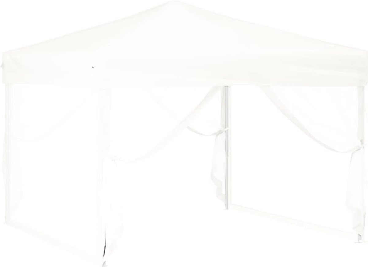 Partytent opvouwbaar - Paviljoen - 3x3 - Easy up - Waterdicht - met Zijwanden - Weerbestendig - Wit