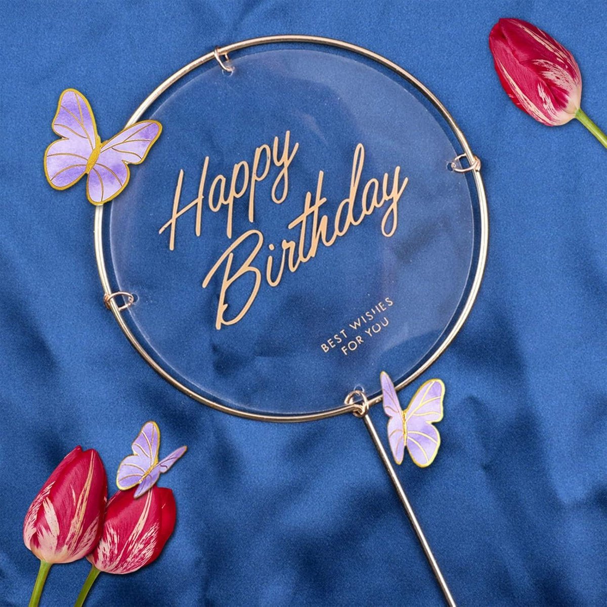 Vlinders, taartdecoratie voor verjaardag, 21 stuks, vlinders, taartdecoratie, Happy Birthday-decoratie, taartdecoratie voor meisjes, cupcake-topper, bruiloft