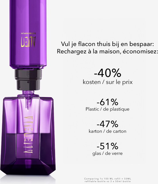 Mugler Alien Eau de Parfum – Bloemige, Houtachtige en Amberachtige Parfum - Navulbare Parfum voor dames - 60ml