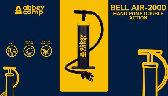 Abbey Camp Handpomp Double Action - 2 x 2.0 L - Marine/Geel van Abbey Camp — afbeelding 4