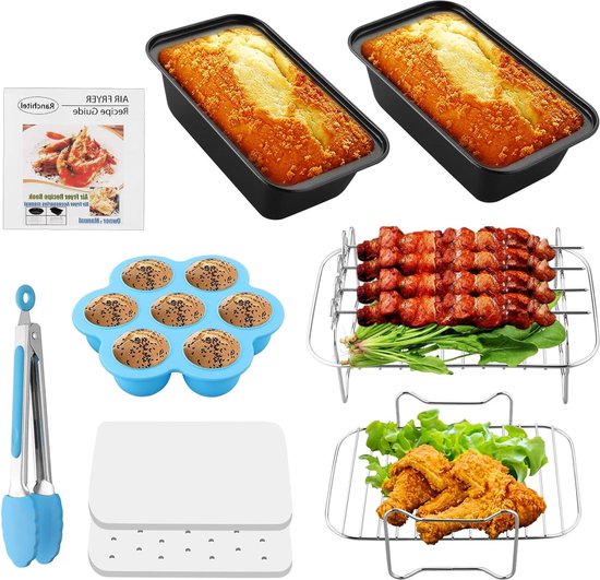 Foto: Accessoires voor dubbele deur friteuse set van 8 stuks voor airfryer cosori cecotec geschikt voor airfryers met dubbele deur 8 l 96 l airfryer accessoires