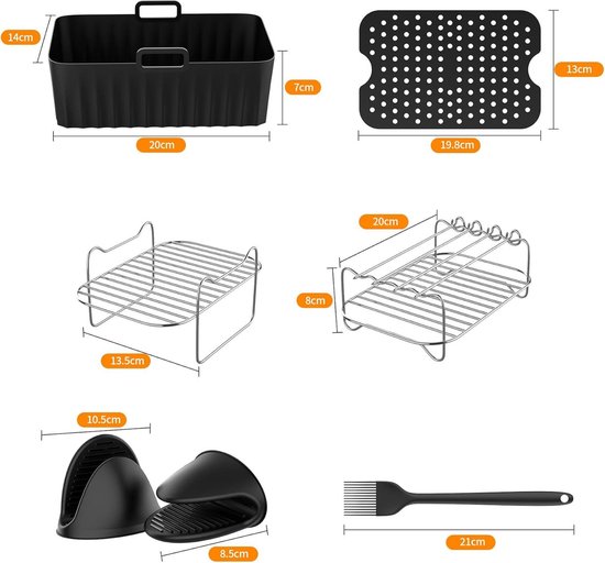 21 Pièces Accessoires Friteuse à Air Ninja - Compatible Double Stack XL 9,5L SL400UK AF400EU