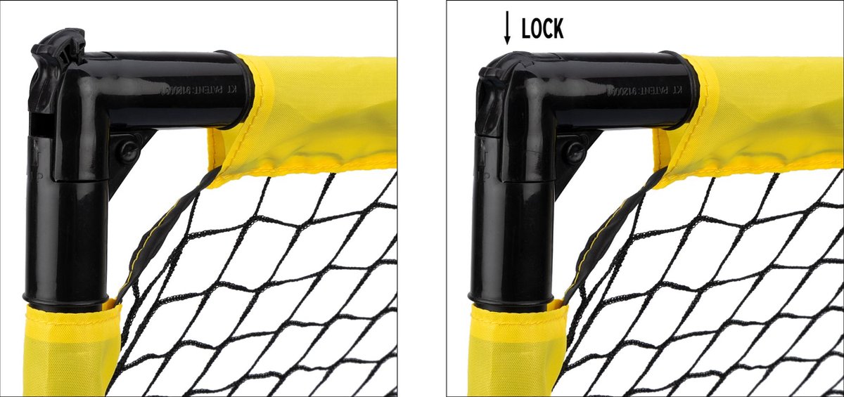 Get & Go Voetbaldoel Opvouwbaar Set van 2 - 55x44x44 cm - Voetbalgoal voor kinderen - Zwart/Geel — afbeelding 5